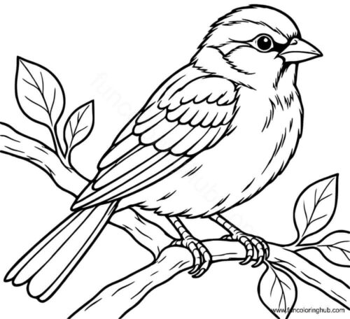 Sparrow coloring page